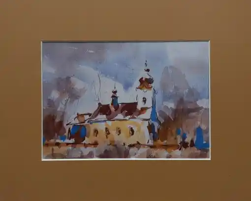 Zdjęcie obrazu W. Zort - Cerkiew jesienią - W. Zort. Foksal17 - Galeria Sztuki w Warszawie.