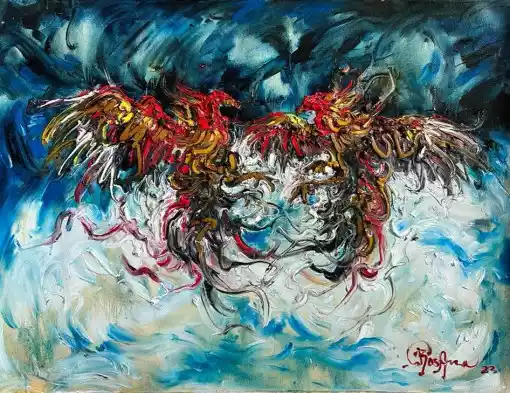 Zdjęcie obrazu Asep M Rosana - Cockfighting - Asep M Rosana. Foksal17 - Galeria Sztuki w Warszawie.