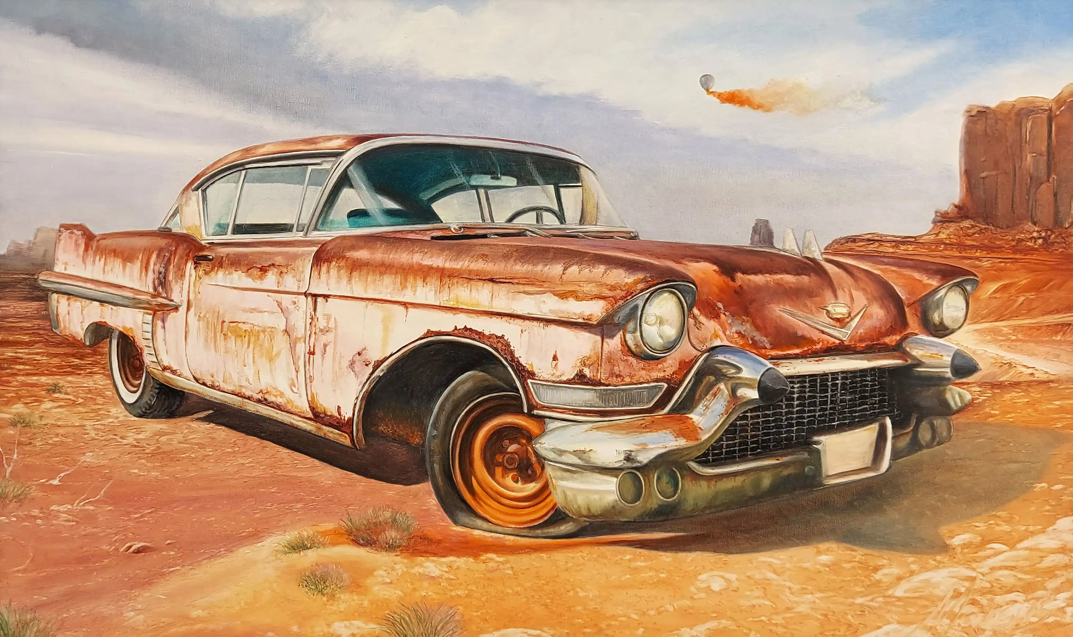 Zdjęcie obrazu Marcus Von May - Old Cadillac - . Foksal17 - Galeria Sztuki w Warszawie.
