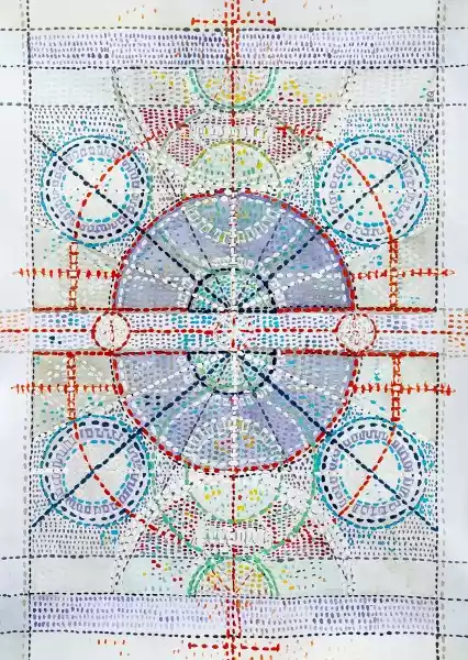 Zdjęcie obrazu Justyna Ziółkowska - Patchwork Energetyczny I (cykl Malarstwo Energii) - . Foksal17 - Galeria Sztuki w Warszawie.