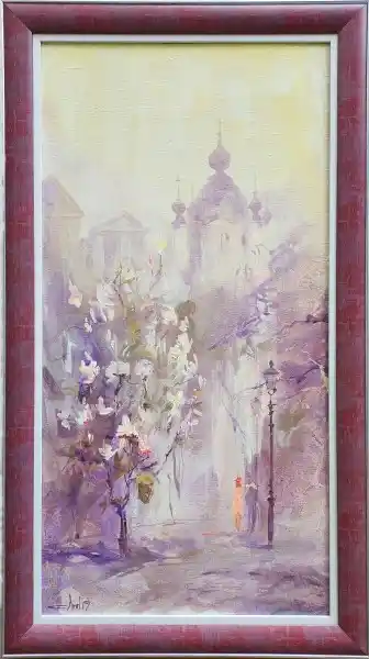 Zdjęcie obrazu Siergiey Lipavskiy - Kwitnąca magnolia w Kijowie - . Foksal17 - Galeria Sztuki w Warszawie.