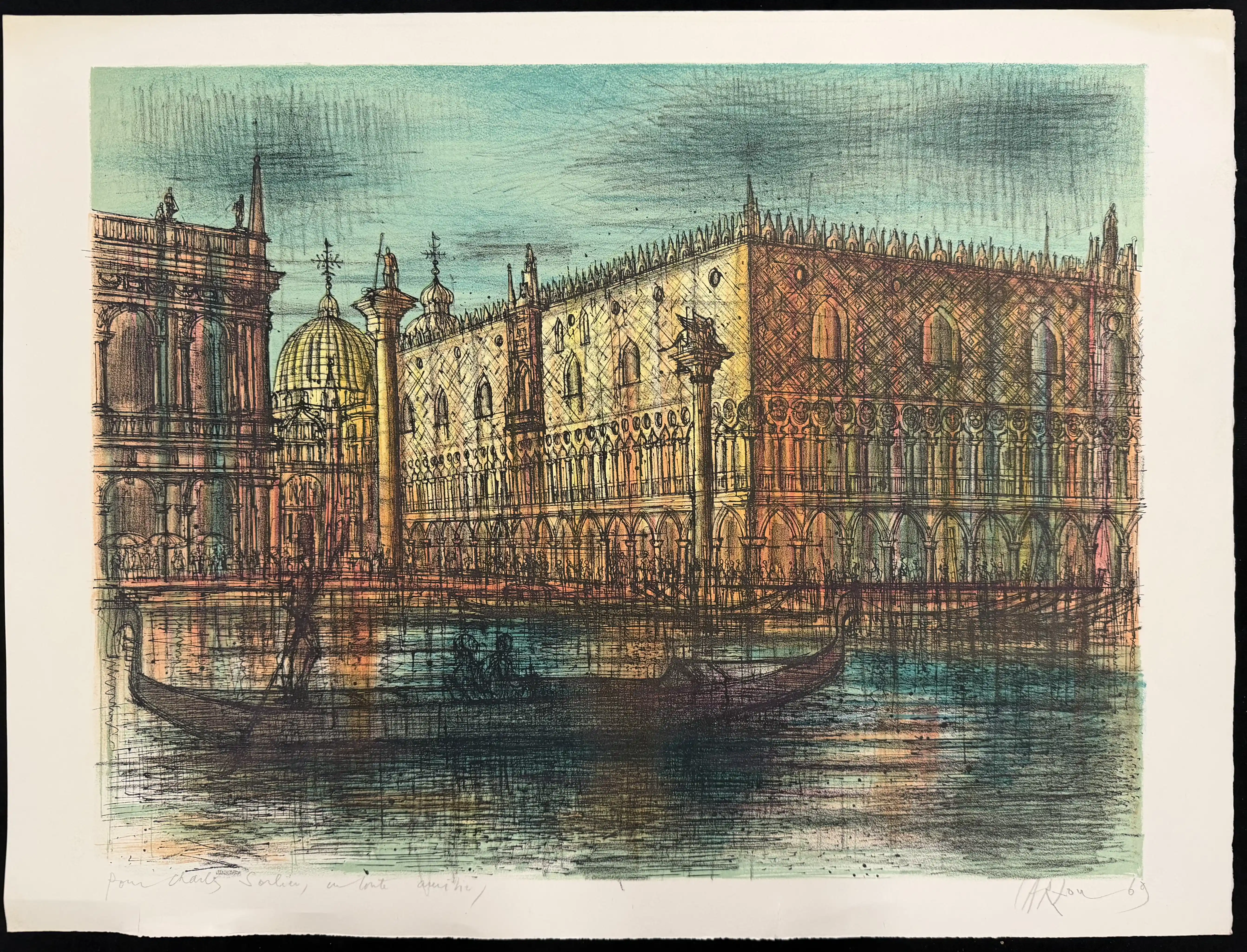 Zdjęcie obrazu Venise: vue sur la Palais des Doges (Wenecja: widok na Pałac Dożów) - Jean Carzou (1907 - 2000). Foksal17 - Galeria Sztuki w Warszawie.