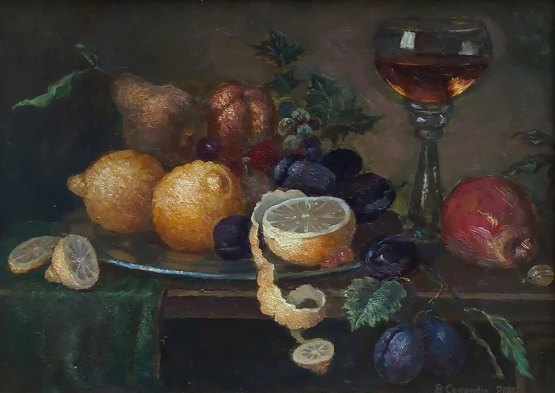 Zdjęcie obrazu Swiridov W. D. - Martwa natura z owocami i winem I - . Foksal17 - Galeria Sztuki w Warszawie.