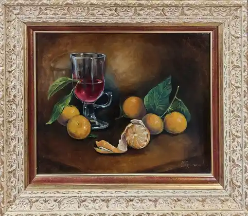 Zdjęcie obrazu M. Kuzmenko - Martwa natura z cytrynami - M. Kuzmenko. Foksal17 - Galeria Sztuki w Warszawie.
