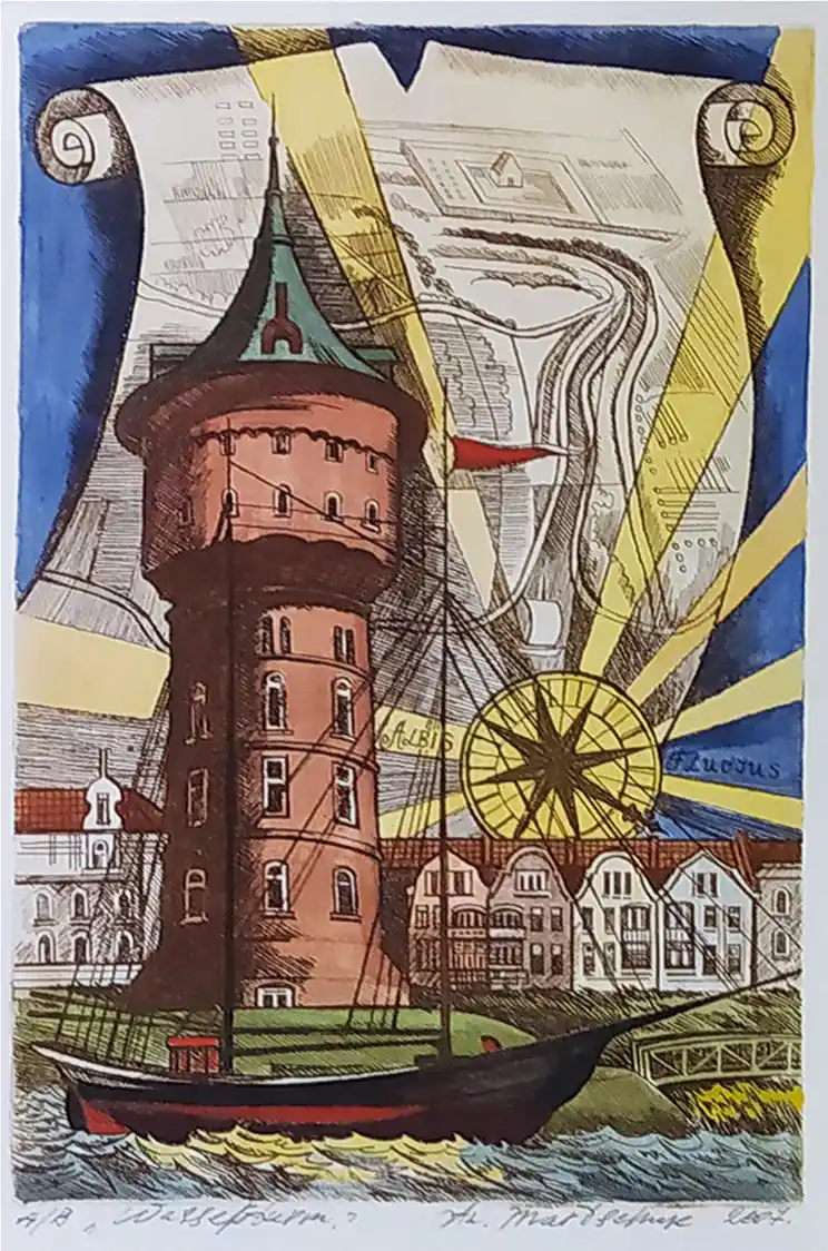 Zdjęcie obrazu Anatoliy Marchuk - Wieża ciśnień - . Foksal17 - Galeria Sztuki w Warszawie.