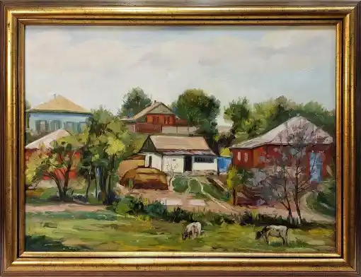 Zdjęcie obrazu R.Michajłow - Wieś - R.Michajłow. Foksal17 - Galeria Sztuki w Warszawie.