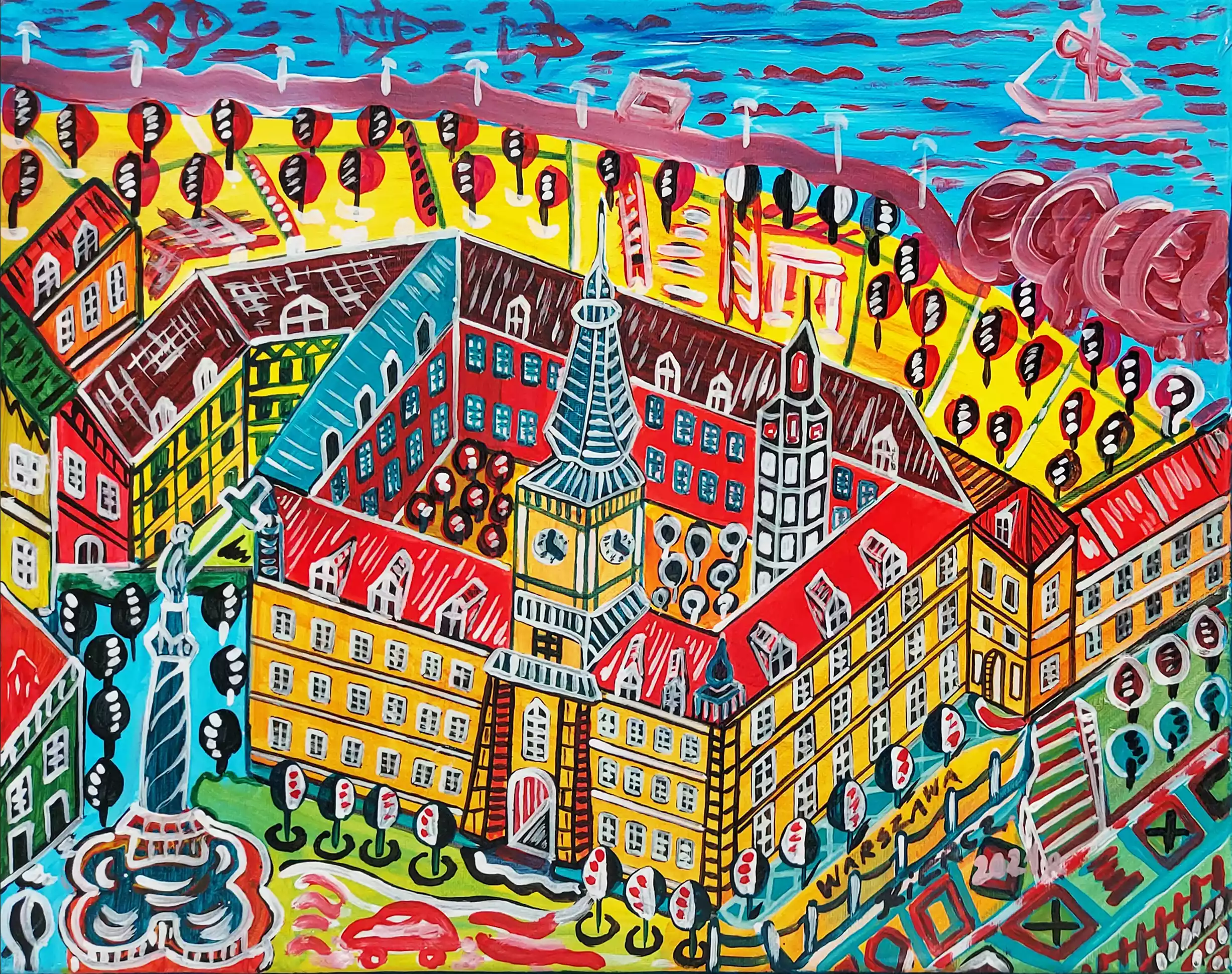 Zdjęcie obrazu Jacek Kiercz - Warszawa (Cykl Miasta Polski) - . Foksal17 - Galeria Sztuki w Warszawie.
