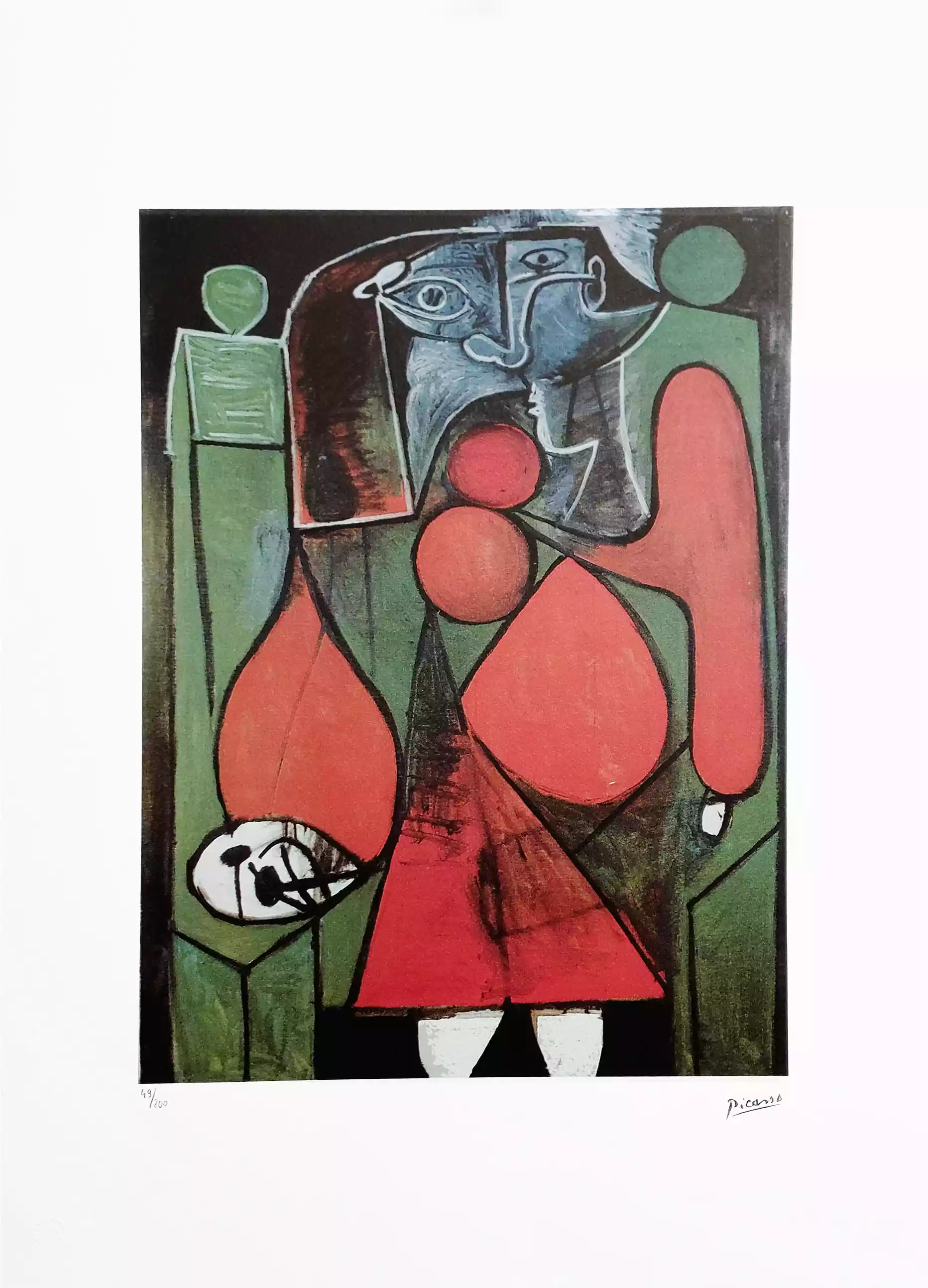 Zdjęcie obrazu Femme en rouge sur fauteuil  - Pablo PICASSO (1881 - 1973). Foksal17 - Galeria Sztuki w Warszawie.