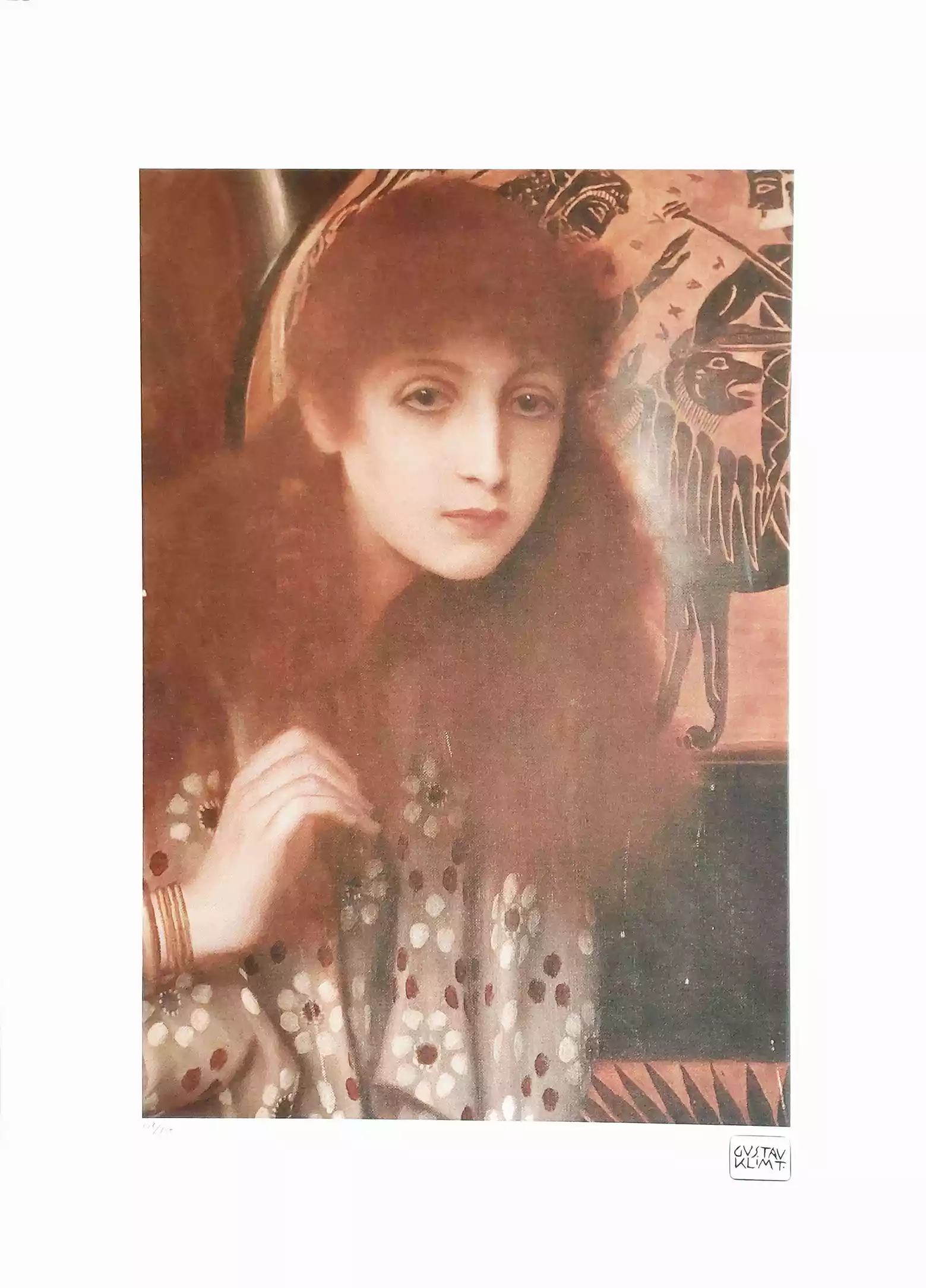 Zdjęcie obrazu Mädchen von Tanagra (Dziewczyna z Tanagry) - Gustav Klimt (1862 - 1918). Foksal17 - Galeria Sztuki w Warszawie.