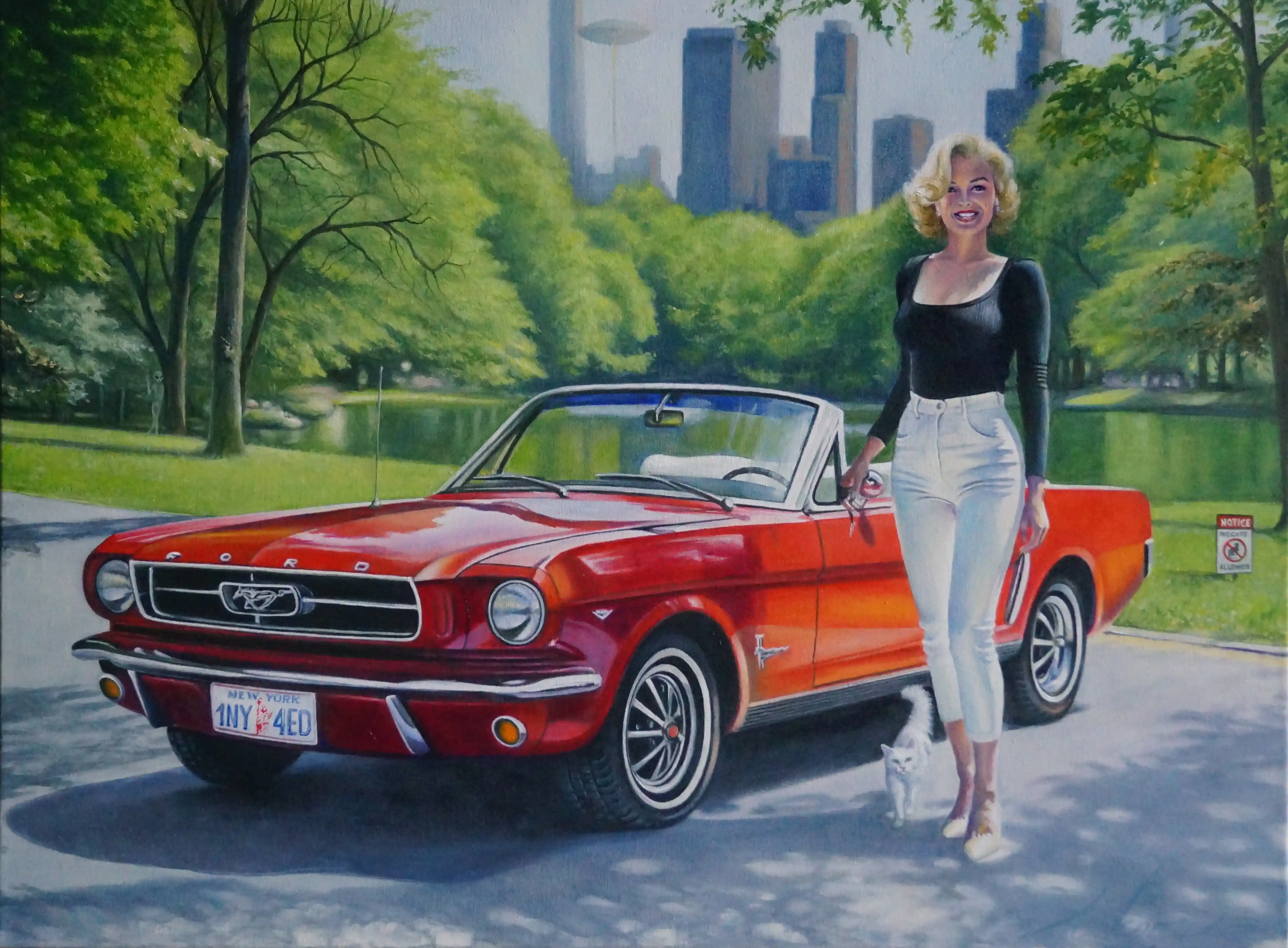 Zdjęcie obrazu Ford Mustang Czerwony - Marcus Von May. Foksal17 - Galeria Sztuki w Warszawie.